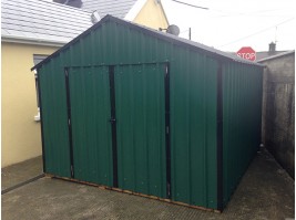 18ft x 8ft Green Steel Garden Shed